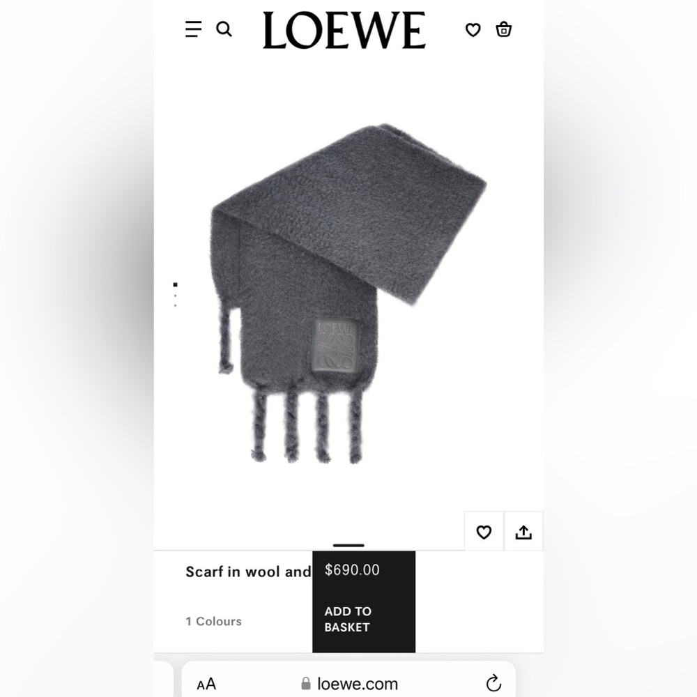 LOEWE WOOL ANAGRAM SCARF